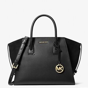 Michael Kors Black Satchel with Gold Accents
